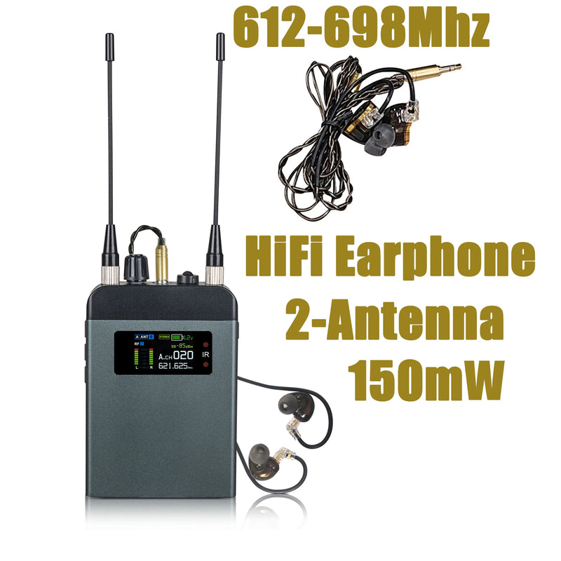 Leicozic PM10 True Diversity Stereo Wireless In Ear Monitoring System 150M 2x150mW Hifi Sound System In-Ear IEM Pro Stage Audio
