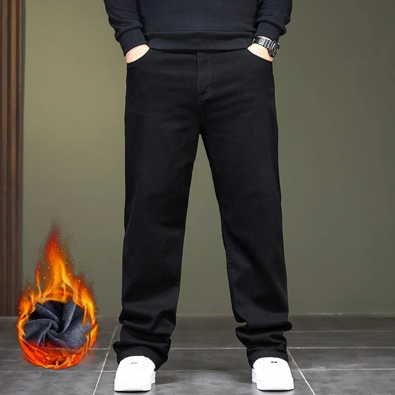 Extra Large Size 48 Men's Jean Straight Leg Loose Denim | SAMAG