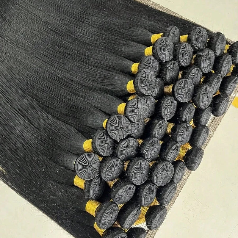 16A Straight Bundles Human Hair 16 18 20 22 Inch Unprocessed Brazilian Virgin Hair Straight Weave Bundle Human Hair Bundles Real Natural Black Human Hair Extensions Bone Straight Human Hair Bundles Double Weft Raw Human Hair