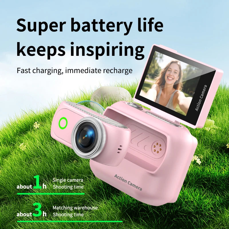 HD 1080P Mini Magnetic 2.0" Action Camera For VLOG Motorcycles Bicycle Car Sports Screen Flip Portable Detachable Action Camera