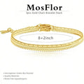 Dainty Gold/Silver Chain Bracelet Stack 14K Gold Plated Silver Bracelets For Men Stainless Steel Adjustable Cross Charm Cuban Link Bracelet Snake Jewelry To Men Dad Birthday Day