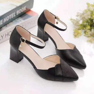2026 Spring Summer Women's Block Heel Sandals | Fashion Closed Toe Ankle Strap Pumps | Versatile Party Evening High Heels
