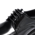 Men's Spring Formal Leather Derby Shoes Glossy Genuine Leather Thick Sole Height Increasing Business Casual Wedding Shoes