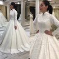 Customized Lace Bride Dress Beading Muslim Wedding Long | SAMAG