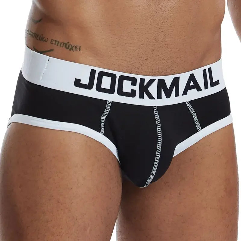 JOCKMAIL Brand Mens Bikini Underwear Cotton Classic Basics Sexy Men Briefs U Convex Calzoncillos Hombre Cueca Gay Men Panties
