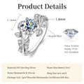 Lnngy Round Cut 8mm Moissanite Engagement Ring for Women 14K Gold Filled Leaf Design Twist Shank Rings Exquisite Jewelry Gift
