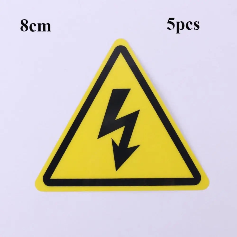 5Pcs Warning Sticker PVC Adhesive Safety Tags Waterproof Electrical Shock Hazard Danger Notice Danger Forelectric Box Accessory