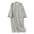 Nightdress V-Neck Men's Kimono Bathrobe Loose Long Sleeve Kimono Pajamas Thin Print Men's Hooded Robe for Spa