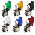 Auto Car Boat Truck Illuminated Led Toggle Switch ON OFF With Safety Aircraft Flip Up Cover Guard 12V20A Transparent
