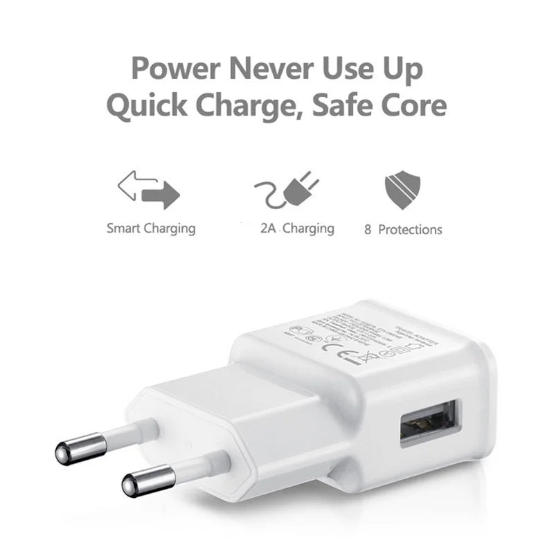 10Pcs/lot Travel Wall Charger 5V 2A Universal Phone Adapter For Samsung A10 A31 A41 A51 A71 A5 A7 2017 J3 J5 J7 2016 USB Charger
