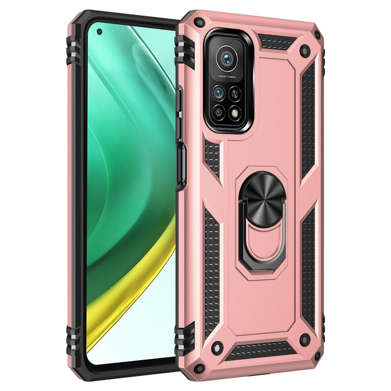 For Xiaomi Mi 10T Mi10T Lite Luxury Armor Shockproof Phone Cases for Mi 11T 12T 13 Pro Car Magnetic Ring Silicone Bumper Case