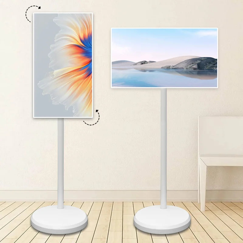 24 Inch Movable  Follow by Me Touch Screen Smart Tv with Battery Interactive Portable Monitor