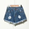 Factory Direct 2026 Summer Korean Style Plus Size Women's Denim Shorts, Ripped Stretch Jeans Shorts for Curvy Ladies