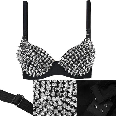 Sexy Rivets Punk Lingerie Underwear, Fashion Metallic | SAMAG