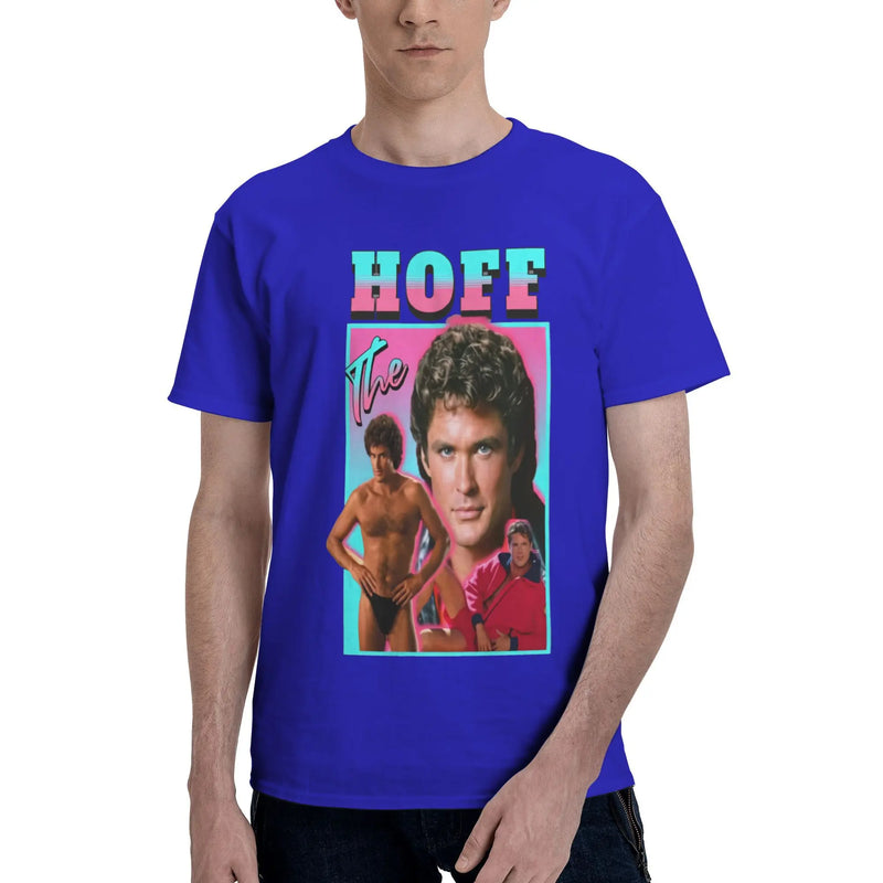 Custom Trendy David Hasselhoff T Shirt Men Short Sleeves Pure Cotton T-shirt Casual  Tee Tops Fashion Tshirt