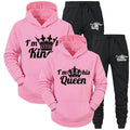 Lover Tracksuit Hoodies Printing QUEEN KING Couple Sweatshirt Plus Size Hooded Clothes Women Two Piece Set - View 4 | SAMAG