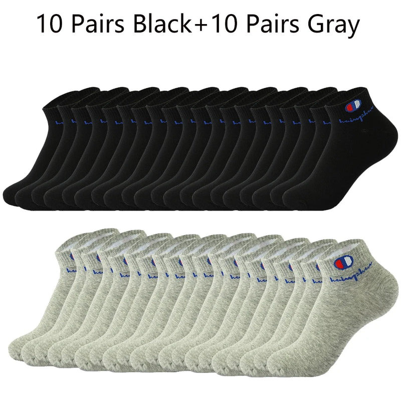 10/20/30 Pairs Ankle Socks Men Women Cotton Brand | SAMAG