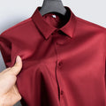 Summer shirt, men's white glossy non ironing wrinkle | SAMAG