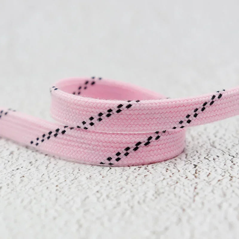 1cm Waxed Ice Hockey Shoelaces Dual Layer Braid 23-70 Inch Halloween Christmas Fall Winter for Roller Derby & Ice Hockey Skates