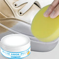White Shoe Care Cream: Whitening/Brightening, No-Rinse Formula with Sponge – Removes Stains/Yellowing, Wipe-to-Use