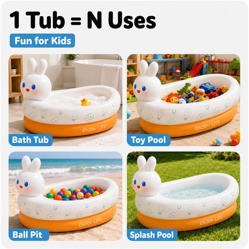 1PC Portable Inflatable Baby Bath Tub, Newborn Children Household Folding Bathtub, Sitting & Lying Position Baby Bathtub