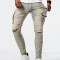 New men's jeans elastic slim fit pants street wear | SAMAG
