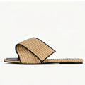 Summer Women's Flat Slippers, Women's Outerwear, Square Head, Open Toe, One Line Slippers, Men's Slippers