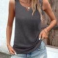 Casual Women's Sleeveless V Neck Tank Top Loose Fit Lightweight Breathable Blouse for Summer Beach Vacation Office Daily Wear