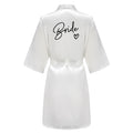 Wedding Party Team Bride Robe Kimono Satin Pajamas Bridesmaid Bathrobe With White Letters YE8171