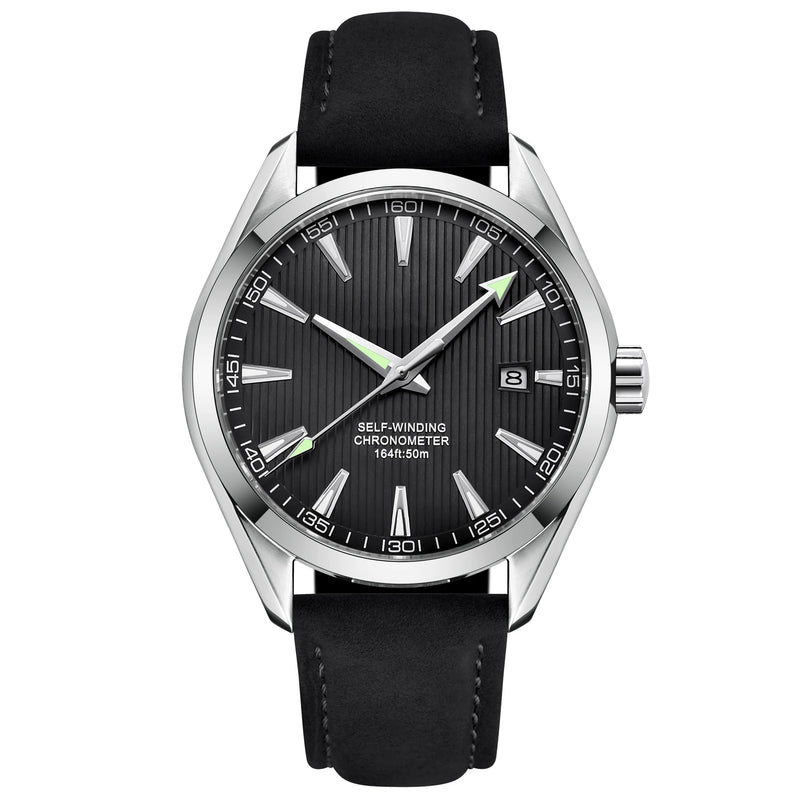 CUSTOM Logo Diy 41mm NH35 Mechanical Automatic Men's Sapphire Crystal Watch Luminous Markings Stainless Steel Waterproof Watches
