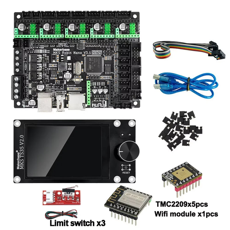 Makerbase MKS Robin Nano V3.1 Control Board 3D Printer Motherboard TS35 TFT Touch Screen/WIFI Module Suitable for A4988 TMC2209