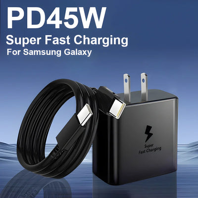 45W Super Fast Charger & USB-C Data Cable - Portable | SAMAG