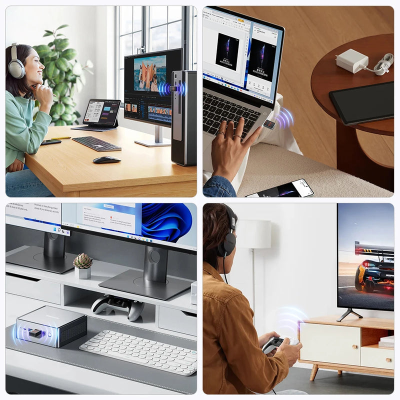 Toocki TB08 AX900 USB WiFi 6 Bluetooth 5.4 Adapter 2 in 1 Dual Band 2.4G/5GHz High - Speed Drive Free Mini - Visuel 6 | SAMAG