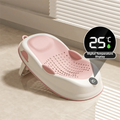 Temperature Sensing Bath Seat Mat Support Structure Mesh Material Baby Bath Net Comfortable Easy to Use Bath Rack Infant Care