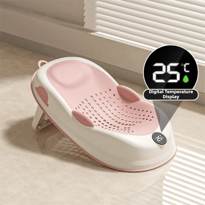 Temperature Sensing Bath Seat Mat Support Structure Mesh Material Baby Bath Net Comfortable Easy to Use Bath Rack Infant Care
