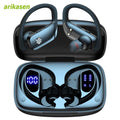 Wireless Earbuds Bluetooth Headphones 48hrs Play Back Sport Earphones with LED Display Over-Ear Buds with Earhooks Built-in Mic