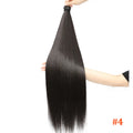 Gladys 28 Inch Crochet Braids Hair 3PCS 300g Synthetic Orange 60MW Ombre Brown T1B-330-276 Straight Braiding Hair Soft Pony Hair