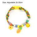 Fashion Colorful Pet Braided with Bells Cat Neck Chain Adjustable Cat Puppy Collar Chihuahua