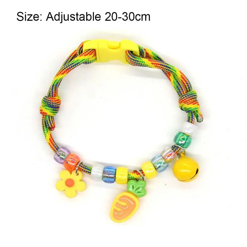 Fashion Colorful Pet Braided with Bells Cat Neck Chain Adjustable Cat Puppy Collar Chihuahua