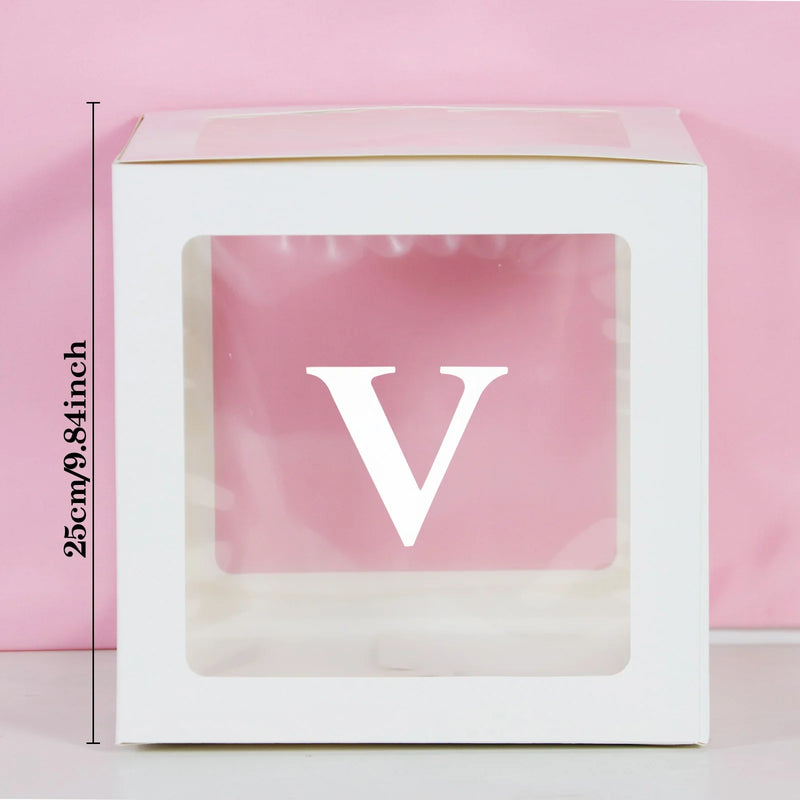 Transparent Letter Balloon Box Baby Shower Decorations Happy Birthday Wedding EID Decor 1st Birthday Party Supplies Balloon Box