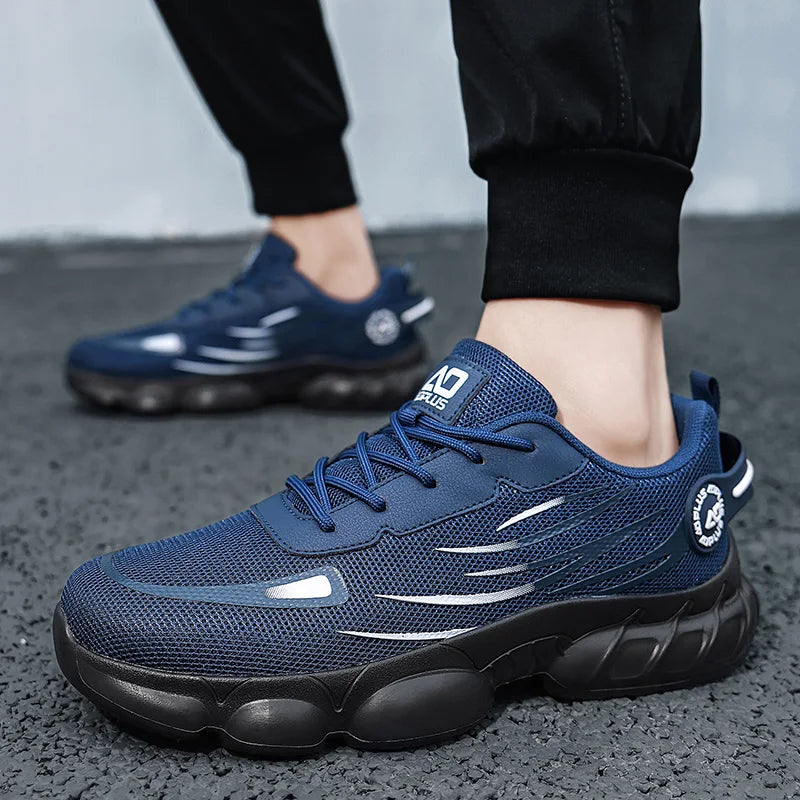 2026 New Men Chunky Sneakers Breathable Mesh Cushion Casual Trainers Platform Walking Shoes Fashion Sport Running Footwear