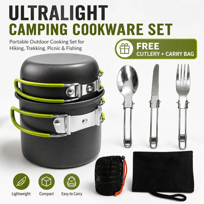 Premium Ultralight Camping Cookware Set Portable Pots | SAMAG