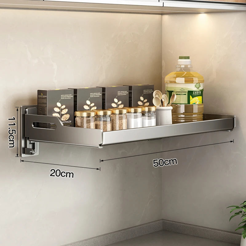 Wall Mounted Kitchen Utensils Organizer Home Spice Rack Box Jar Dish Drying Shelves Storage Supplies - View 7 | SAMAG