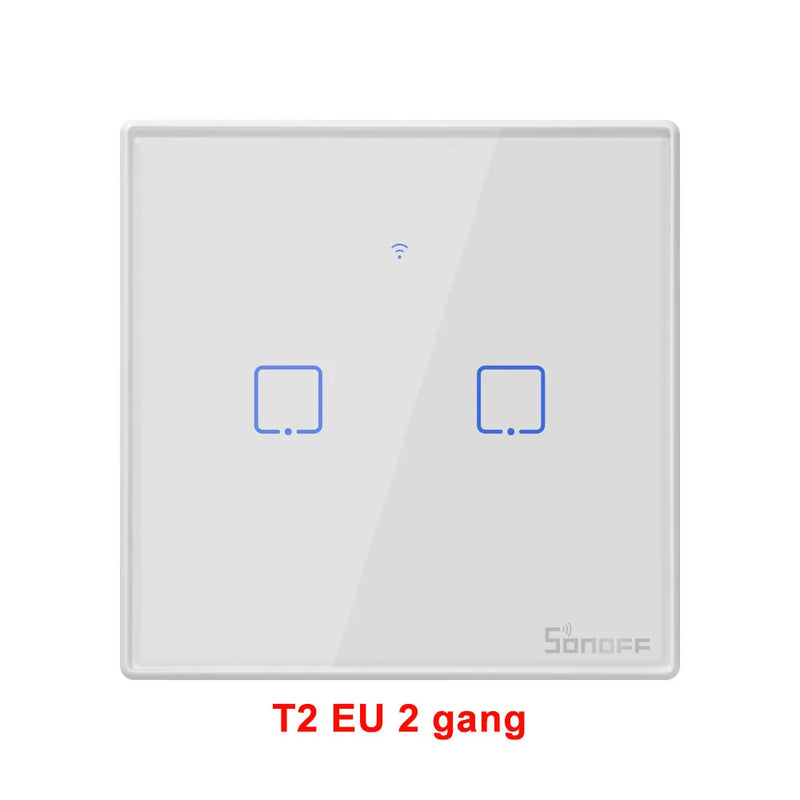 SONOFF T2 EU/US Wall Smart Switch 433Mhz RF Remote Control Wi-Fi Touch Smart Scene via eWeLink APP Works With Alexa Google Home