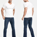Mens Winter Stretch Denim Jeans Thicken Warm Pants Slim Slightly Flare Trousers Boot Cut Fit Polar Fleece Jeans