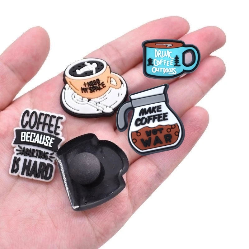 25Pcs Coffee Shoe Charms for Crocs | Personalize with Coffee Lover Shoe Charms for Men Women Adults Party Favor