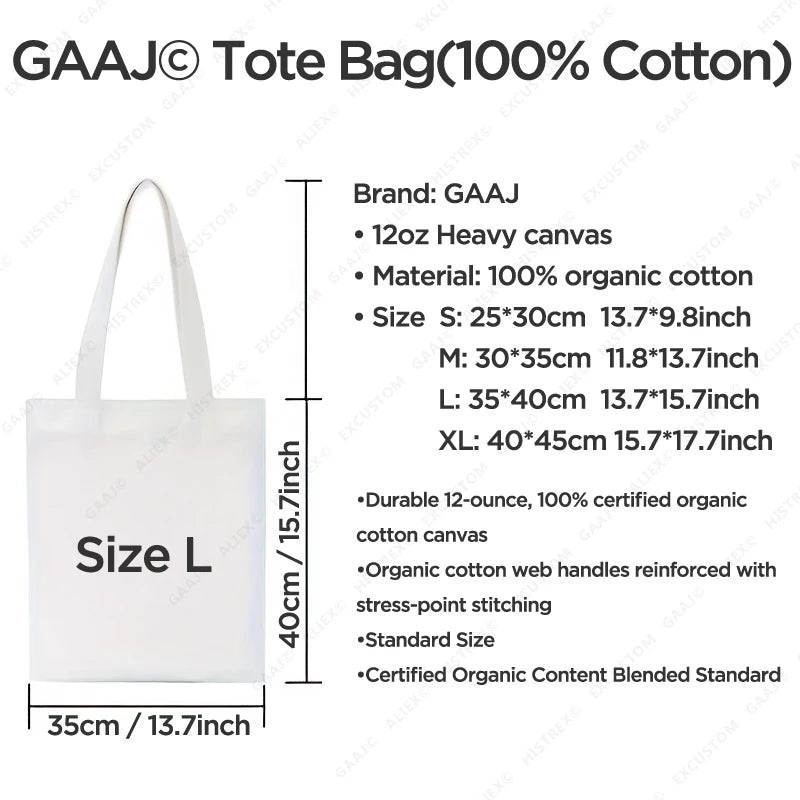 Custom Canvas Tote Bag 100% Cotton Print Your Design Logo Photo Handbag Work Reusable Grocery Shopping Customized Portable Bag