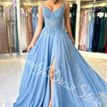 Green Chiffon Evening Dress Women Elegant Applique | SAMAG