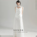 Sondr Elegant Cowl Neck Korean Wedding Dresses Sleeveless - View 6 | SAMAG