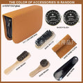 1set Leather Shoes Polish Set Brush Cleaning Kit Keep Shiny Clean Tools for Leather Shoes Care Kit Portable for Boots Sneakers